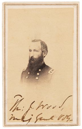 Lot #588 Thomas J. Wood Signed Photograph - Union General and Commander at the Battle of Chickamauga - Image 1