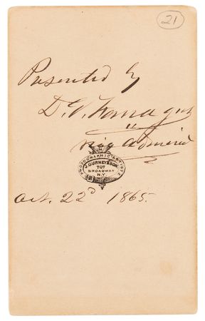 Lot #486 David G. Farragut Signed Photograph - Image 2