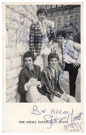 Lot #894 Small Faces Signed Promotional Card - Image 1