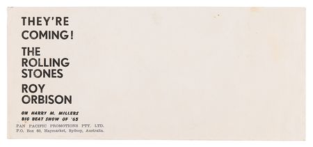 Lot #758 Rolling Stones and Roy Orbison Signatures - Obtained During Their 1965 Australian Tour - Image 5