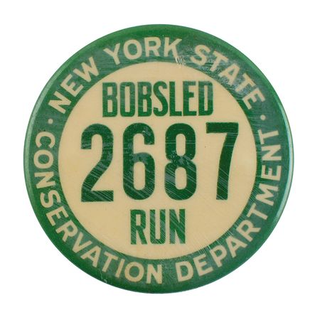 Lot #3317 Lake Placid 1932-1933 Winter Olympics Bobsled Waiver Button - Image 1