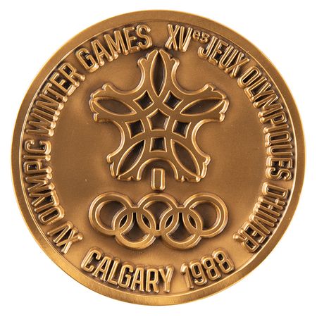Lot #3144 Calgary 1988 Winter Olympics Bronze Participation Medal - From the Collection of IOC Member James Worrall - Image 1
