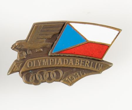 Lot #3224 Berlin 1936 Summer Olympics Czechoslovak NOC Pin - Image 1