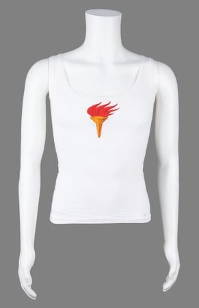 Lot #3344 Melbourne 1956 Summer Olympics Official Torchbearer Tank Top Shirt - Image 1
