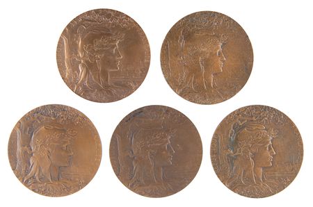 Lot #3044 Paris 1900 Exposition Universelle (5) Non-Athletic Award Medals - Image 1