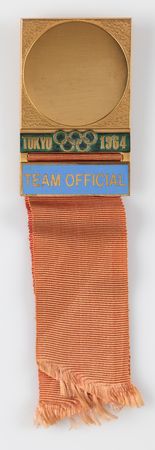 Lot #3198 Tokyo 1964 Summer Olympics Team Official Badge for Shooting - Image 1