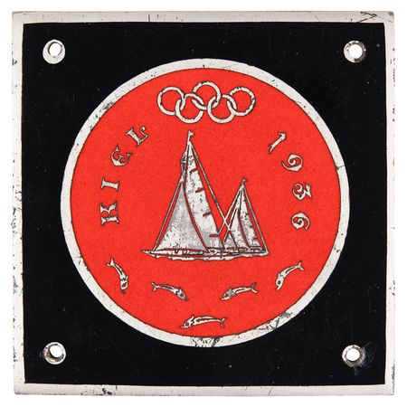 Lot #3325 Berlin 1936 Summer Olympics Kiel Olympic Yachting Car Badge - Image 1