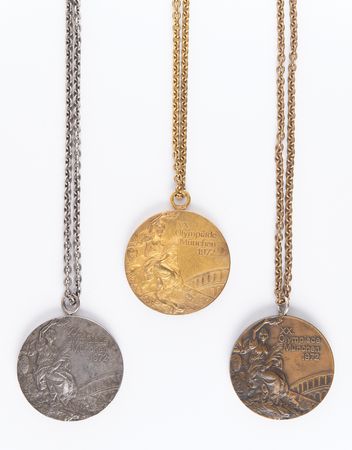 Lot #3088 Steve Genter's Collection of Munich 1972 Summer Olympics Gold, Silver, and Bronze Winner's Medals - Image 1