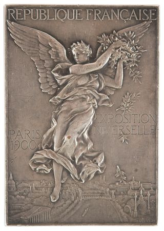 Lot #3045 Paris 1900 Olympics Silvered Bronze Winner's Medal for Physical Exercises - Image 1