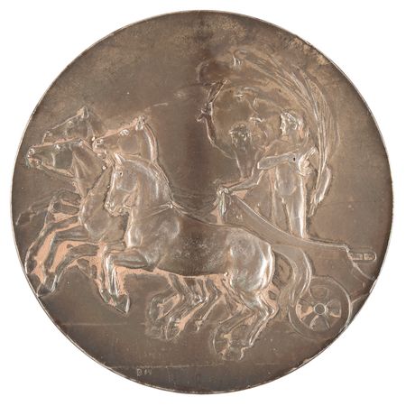 Lot #3119 London 1908 Olympics Silvered Bronze Participation Medal for Foil Display - Image 1