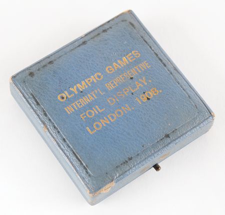 Lot #3119 London 1908 Olympics Silvered Bronze Participation Medal for Foil Display - Image 3