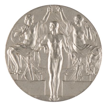 Lot #3053 Stockholm 1912 Olympics Aluminum Souvenir Winner's Medal - Image 1