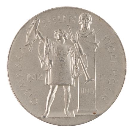 Lot #3053 Stockholm 1912 Olympics Aluminum Souvenir Winner's Medal - Image 2