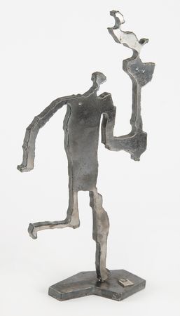 Lot #3371 Lillehammer 1994 Winter Olympics Torch Bearer Iron Sculpture - Image 1