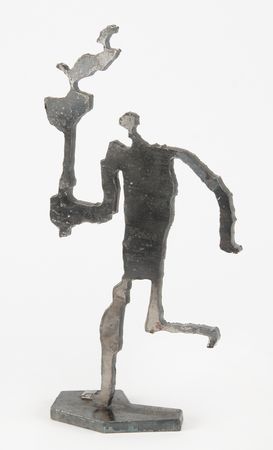 Lot #3371 Lillehammer 1994 Winter Olympics Torch Bearer Iron Sculpture - Image 2