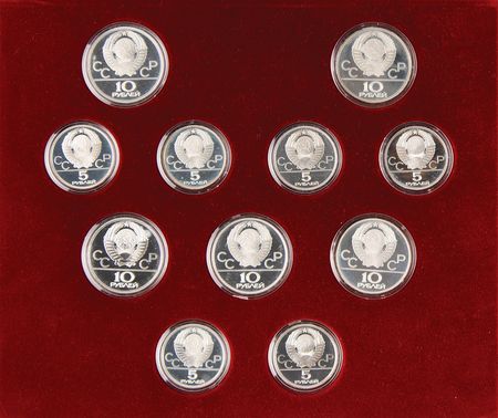 Lot #3363 Moscow 1980 Summer Olympics (28) Silver Coin Set - Image 3