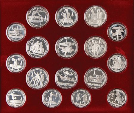 Lot #3363 Moscow 1980 Summer Olympics (28) Silver Coin Set - Image 4