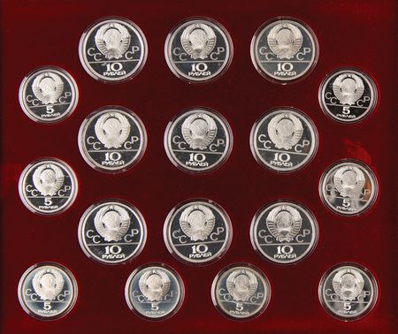Lot #3363 Moscow 1980 Summer Olympics (28) Silver Coin Set - Image 5