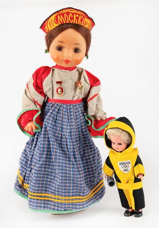 Lot #3353 Munich 1972 and Moscow 1980 Summer Olympics (2) Souvenir Dolls - Image 1