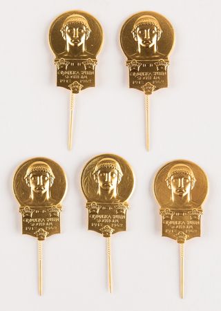 Lot #3172 Stockholm 1912 Olympics 50th Anniversary Participant's Badge (5) Set - Image 1