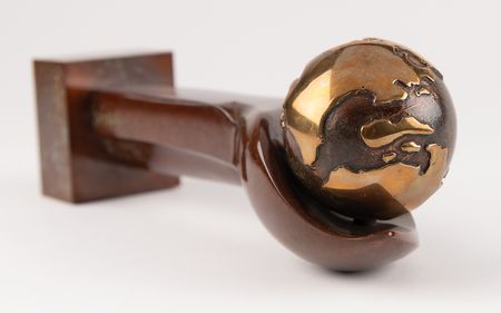 Lot #3293 International Olympic Committee (IOC) 'Sport and Universality' Marble-and-Bronze Sculpture Award by Rosa Serra - Image 6