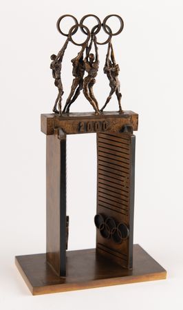 Lot #3294 International Olympic Committee (IOC) Bronze 'Olympic Door of the Year 2000' Sculpture by Nag Arnoldi - Image 1