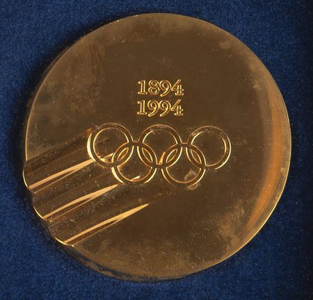 Lot #3370 International Olympic Committee (IOC) 1994 Centenary Medal and Badge - Image 1