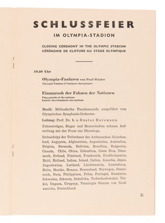 Lot #3254 Berlin 1936 Summer Olympics 'Closing Ceremony' Program - Image 3