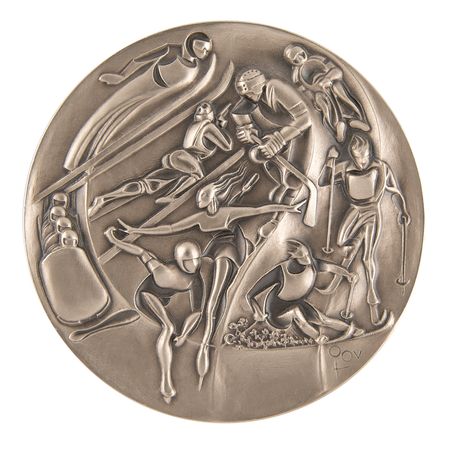 Lot #3139 Lake Placid 1980 Winter Olympics Nickel-Silver Participation Medal - Image 1