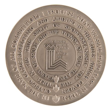 Lot #3139 Lake Placid 1980 Winter Olympics Nickel-Silver Participation Medal - Image 2