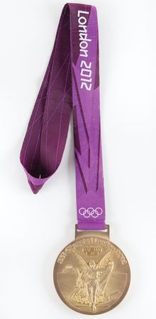 Lot #3110 London 2012 Summer Olympics Gold Winner's Medal, Awarded to a Team USA Runner - Image 1