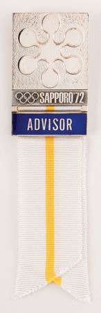Lot #3207 Sapporo 1972 Winter Olympics Advisor Badge - Image 1