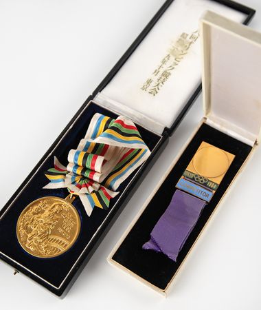 Lot #3084 Tokyo 1964 Summer Olympics Gold Winner's Medal for Fencing - Image 2