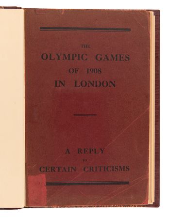 Lot #3300 London 1908 Olympics: A Reply to Certain Criticisms Book - Image 2