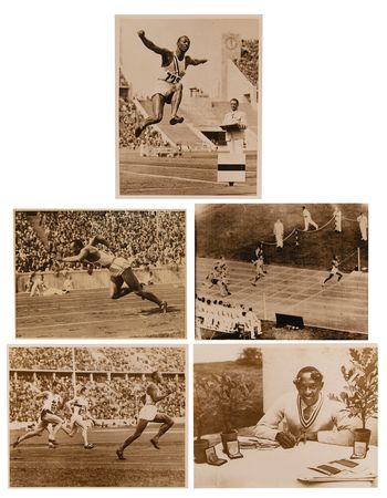 Lot #3327 Jesse Owens (5) Original Press Photographs - Image 1