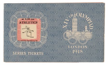 Lot #3262 London 1948 Summer Olympics (8) Programs for Athletics with Matching (8) Ticket Stubs - Image 2