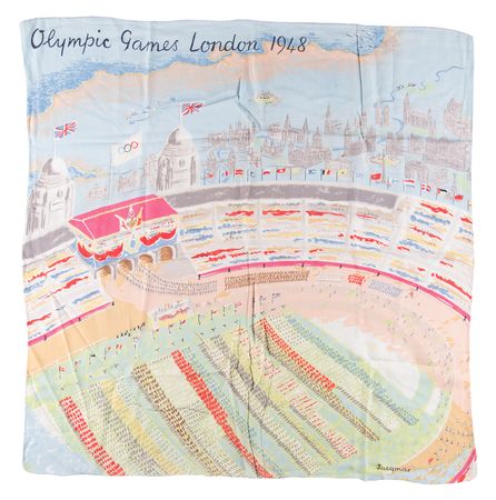 Lot #3337 London 1948 Summer Olympics (2) Souvenir Scarves - Image 2