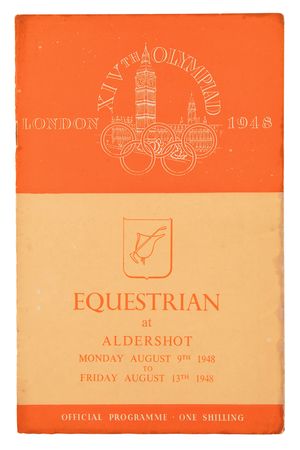 Lot #3179 London 1948 Summer Olympics Equestrian Official's Badge and Program - Image 2