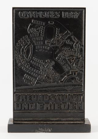 Lot #3329 Berlin 1936 Summer Olympics 'Olympic Village' Plaque - Presented to the Great Britain National Team - Image 1