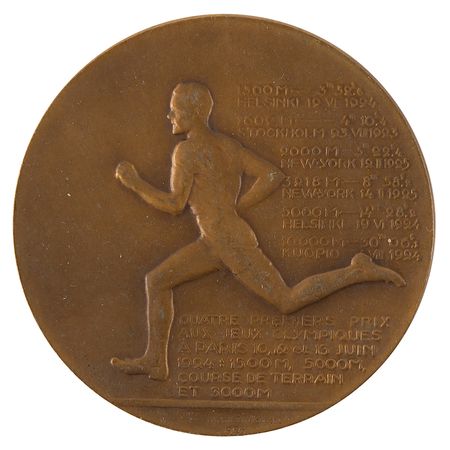 Lot #3312 Paavo Nurmi Bronze Commemorative Medal (1925) - Image 2