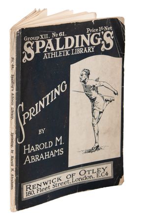 Lot #3280 Harold Abrahams Signature and Rare 'Spalding's Athletic Library' Book on Sprinting - Image 1