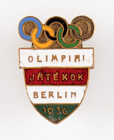Lot #3177 Berlin 1936 Summer Olympics Hungarian NOC Team Badge - Image 1
