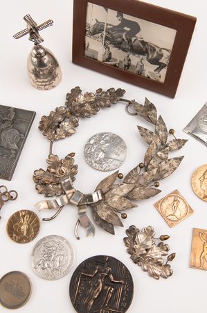 Lot #3068 Berlin 1936 Summer Olympics Silver Winner's Medal, with Other Medals and Trophies from the Collection of Equestrian Johan Jacob Greter - Image 1