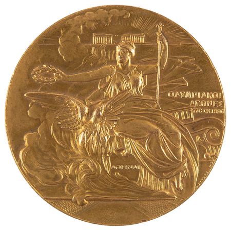Lot #3116 Athens 1906 Intercalated Olympics Gilt Bronze Participation Medal - Image 1