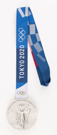 Lot #3112 Tokyo 2020 Summer Olympics Silver Winner's Medal for Cycling with Case - Image 1