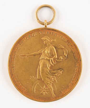 Lot #3047 St. Louis 1904 Olympics Gold Winner's Medal for Rope Climbing - Presented to George Eyser, an American Gymnast with One Leg - Image 2