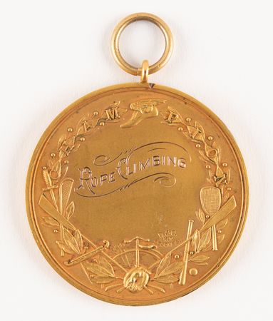 Lot #3047 St. Louis 1904 Olympics Gold Winner's Medal for Rope Climbing - Presented to George Eyser, an American Gymnast with One Leg - Image 3