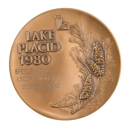 Lot #3092 Lake Placid 1980 Winter Olympics Bronze Winner's Medal for Speed Skating with Case - Image 2