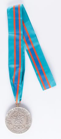 Lot #3097 Calgary 1988 Winter Olympics Silver Winner's Medal for Alpine Skiing with Case - Image 2