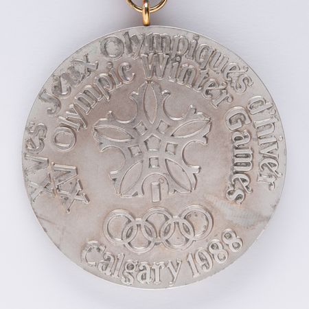 Lot #3097 Calgary 1988 Winter Olympics Silver Winner's Medal for Alpine Skiing with Case - Image 4